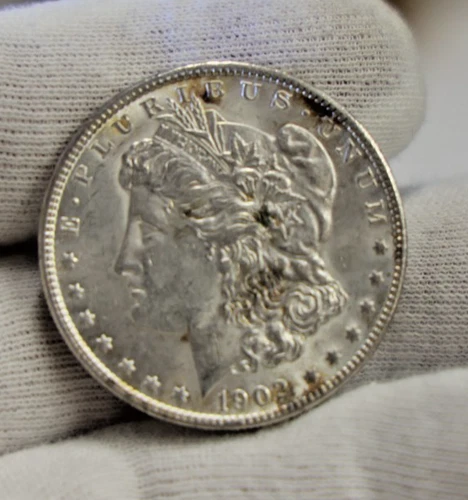 1902 O US Morgan Silver Dollar $1 AU+