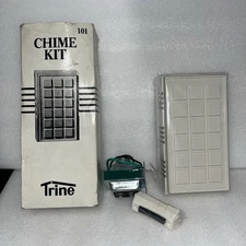 New Vintage Trine Door Bell Chime Kit White Open Box 1992 Push Button 90s Decor