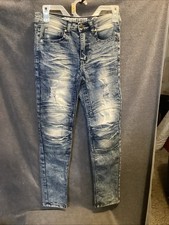 Mecca Size 12 Girls Jeans Blue Distressed, Stretch Fit