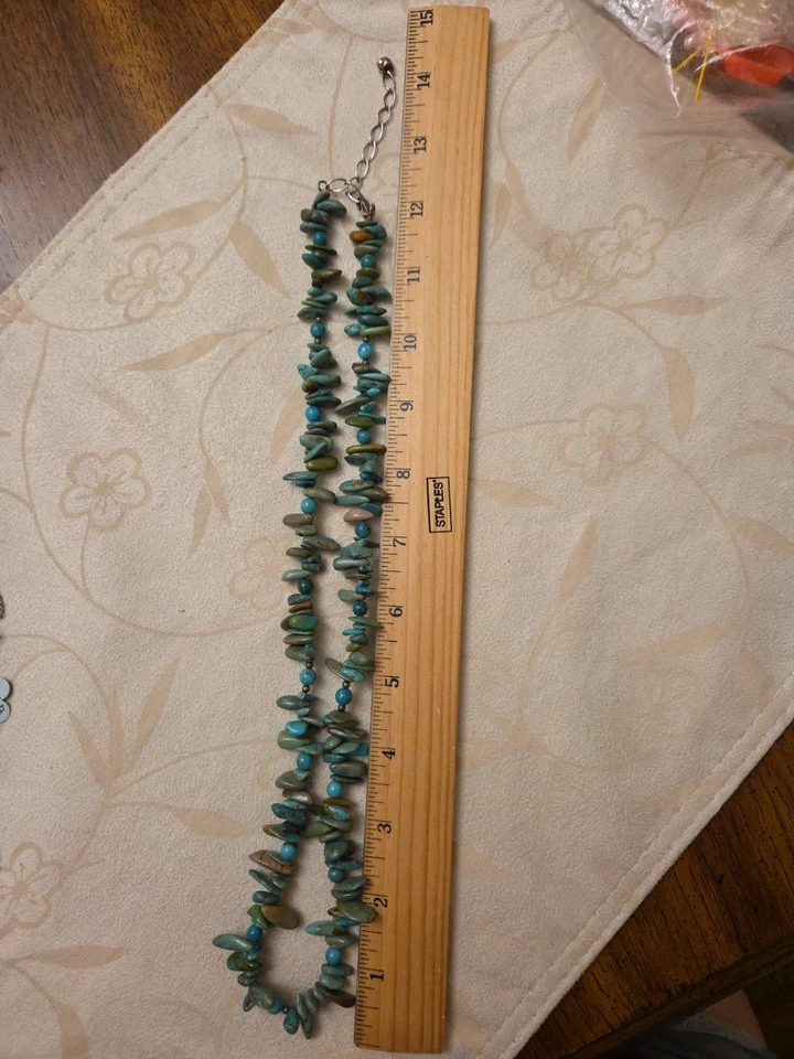 Jay King DTR Turquoise Tab Necklace  925 Sterling Silver Southwestern Style - Image 2 of 4