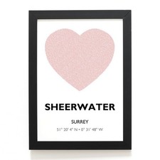 A4 PRINT - Sheerwater, Surrey - Word Heart Design - TQ0260