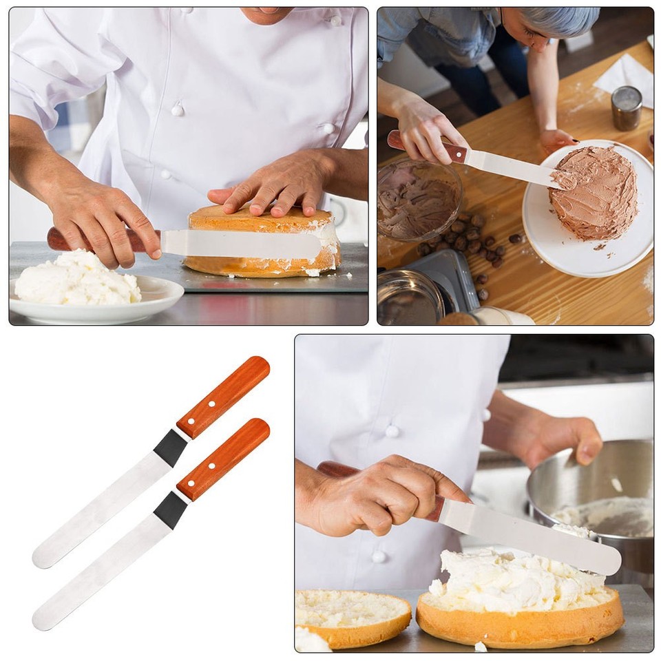 Set 3 Spatole Per Crema In Acciaio Inox – 2 Da 6 Pollici E 1 Da 8 Pollici, Per Torte E Pane