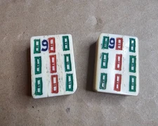 ~2~ c.1920-30s MAH-JONG BAMBOO BONE TILES 9 "BAMBOO" "BAMS" MA JONGG MAHJONG #1