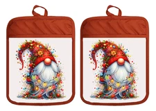 Pot Holders Oven Mitt Hot Pad Linen Towel Christmas Gnome Gift Kitchen XDZ082DPH