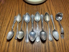 Sterling Silver Souvenir Spoon Lot Of Ten .925 Iowa San Fran. California Mich.