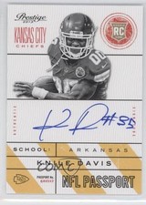 2013 Panini Prestige NFL Passport Signatures Knile Davis #36 Auto 0c3