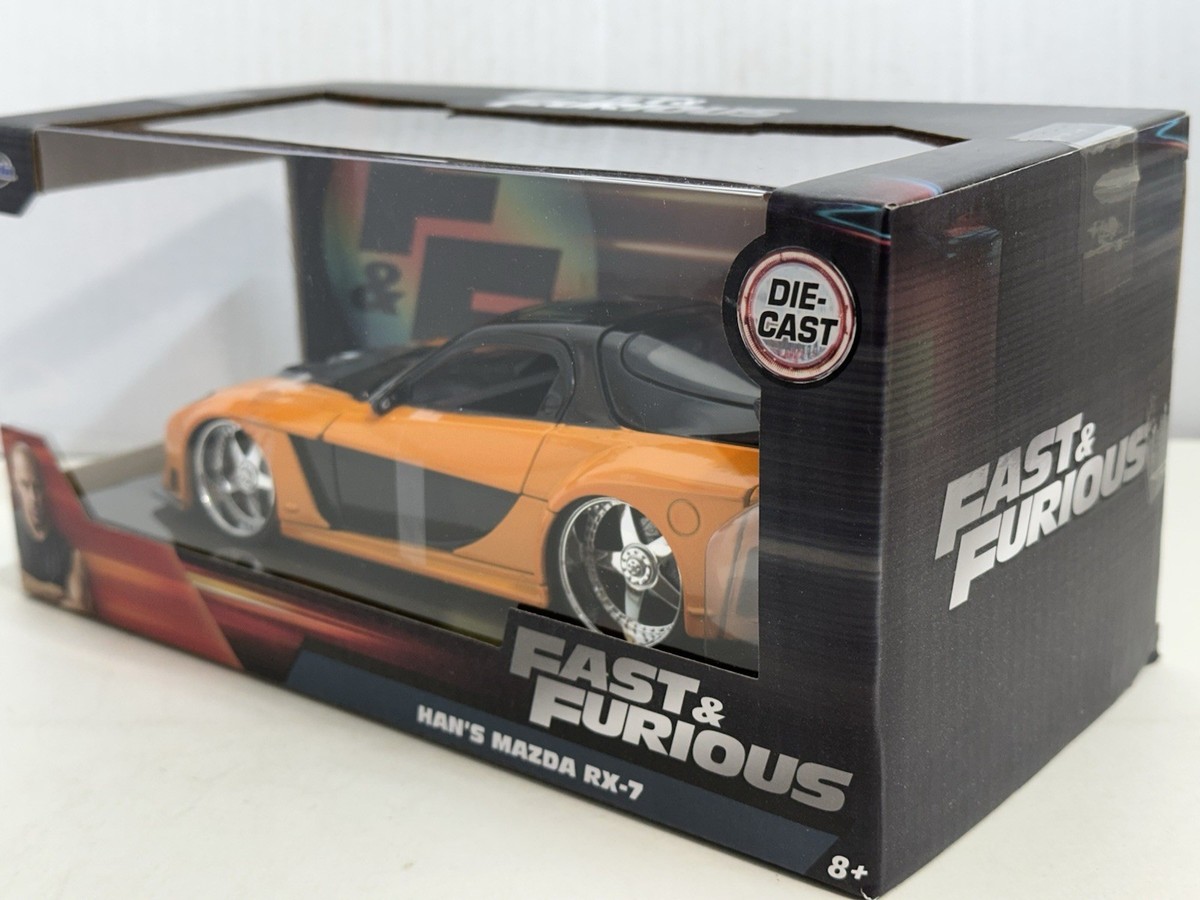 JADA FAST & FURIOUS HAN'S MAZDA RX-7 ORANGE / BLACK 1:24 DIECAST