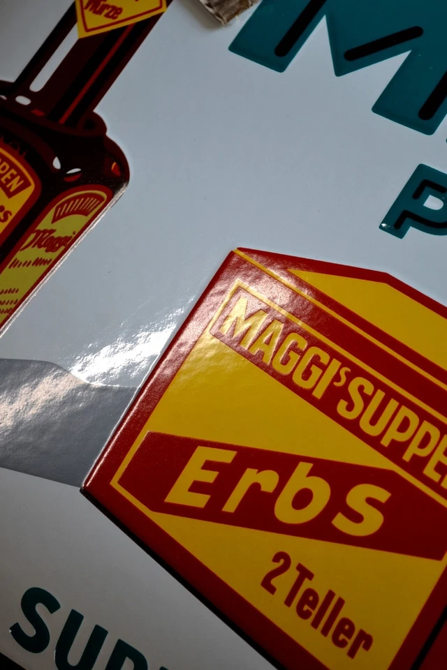 Plaque émaillée MAGGI potages bouillon alimentaire - Photo 2/4