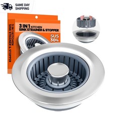Stainless Steel Kitchen Sink Strainer and Stopper - Easy Clean Design