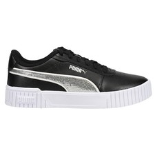 PUMA Carina 2.0 Glitzy Lace Up Youth Girls Black Sneakers Casual Shoes 38618202
