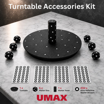 UMAX 3D Scanning Turntable Kit 12in Turntable Tower Marker Dice 200 Markers