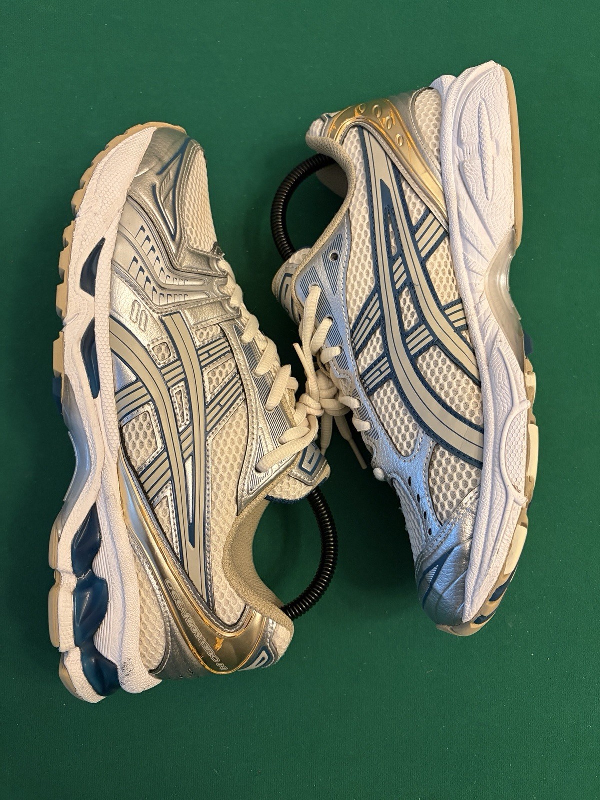 Asics Gel-Kayano 14 Men Size 8 White Pure Gold Athleisure Sneaker Shoes 1201A019 thumbnail 8