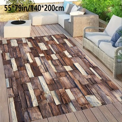 Large 71'' x 98'' Nordic-Style Crystal Velvet Area Mat w/Stone Texture,Non-Slip B