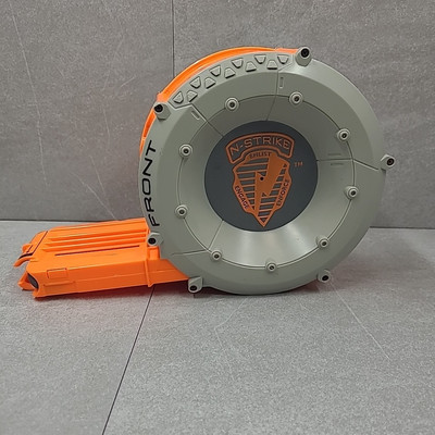 Nerf N-Strike Enlist Engage Enforce 35 Dart Drum Clip 2008 Hasbro Orange & Gray