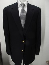 Brooks Brothers Blazer Mens 42 Long Navy Wool Cashmere Gold Button Sport Coat