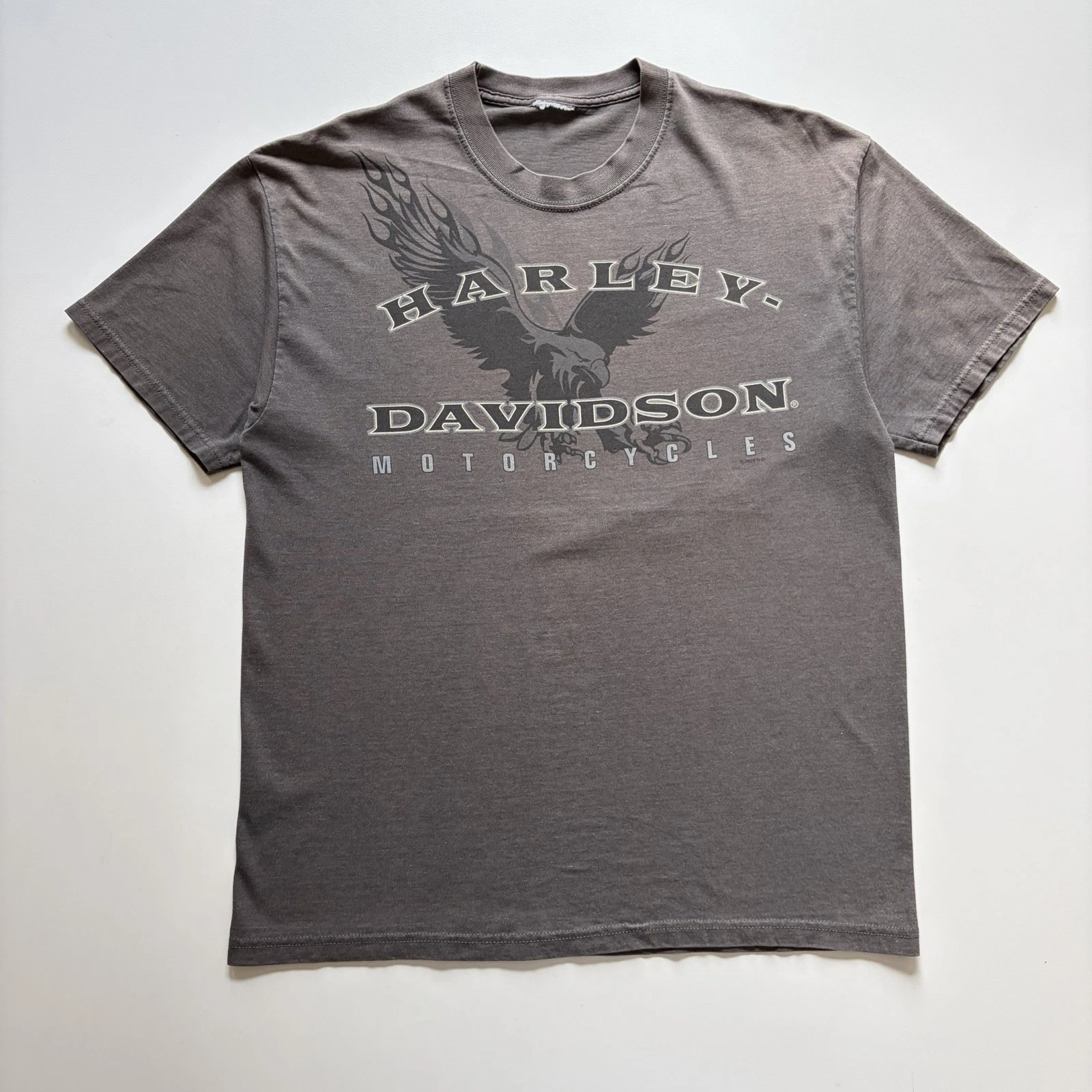 Vintage Harley Davidson Shirt Mens Large Faded Gray Y2K Motorcycle Eagle Graphic