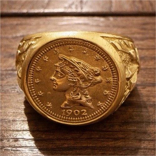 1902 Liberty Coin Ring – 18K Gold Plated