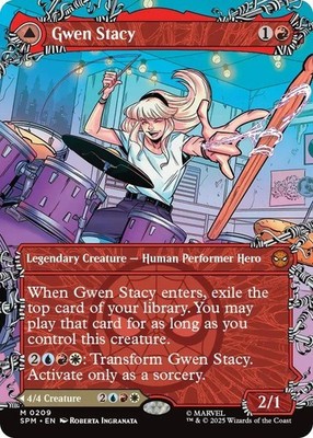 2 Available - Gwen Stacy (0209) (Borderless) Marvel's Spider-Man Regular MTG NM