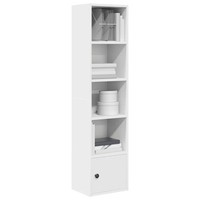 BüCherregal Weiß 31X24X127 Cm Holzwerkstoff Standregal Schmal