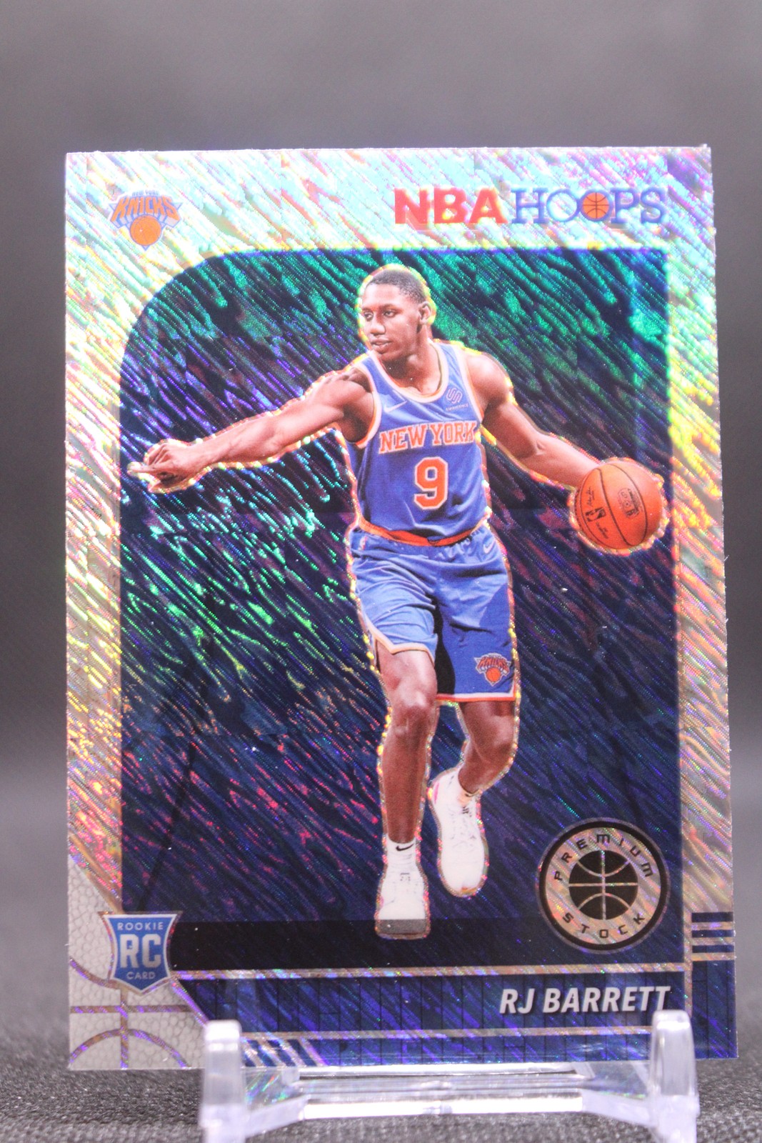 RJ Barrett #201 2019-20 Hoops Premium Stock Prizms Shimmer Knicks RC