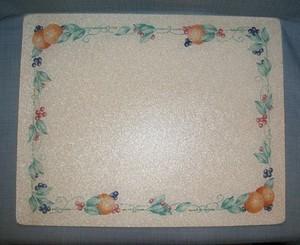 Vtg Corning Corelle ABUNDANCE 20"x16" Tempered Glass Counter Saver Cutting Board