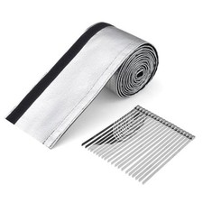 Aluminized Heat Shield Sleeving Heat Shroud with 20 Pcs 1-1/4" I.D. x 10FT