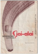 1 of 2 Vintage 1982 Hartford Jai-Alai Evening Programs.