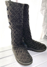 UGG Classic Cardy Grey Knit Tall Boots Size 9