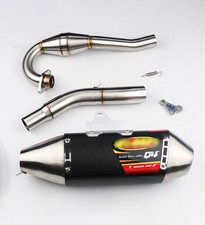Racing Full System Exhaust Pipe Kit Stanless Steel Black KAWASAKI KLX140