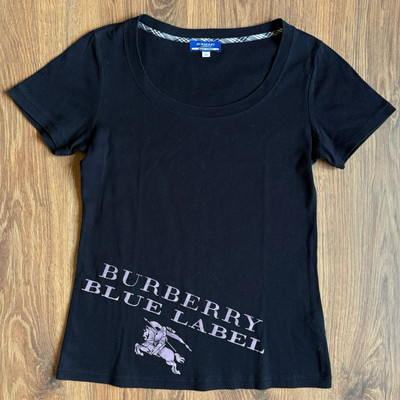 Burberry Blue Label Rare T Shirt Women’s 38 Vintage Only For Japan Big Logo 