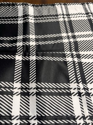 Ambesonne Tablecloth 60x90 In Black and White Plaid Polyester NEW