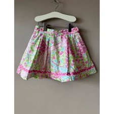 Lilly Pulitzer Vintage y2K Girls 100 Cotton Giraffe Print Pleated Skirt Size 7