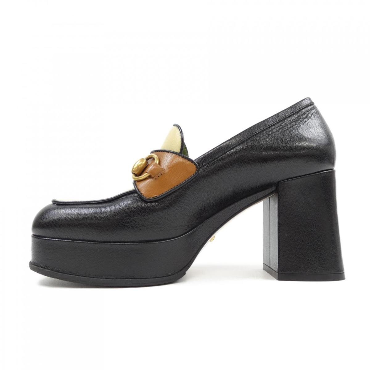 GUCCI Shoes Pumps Heel EU 36 US 6 Black Beige Brown Authentic thumbnail 2