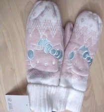 Hello Kitty Apres Ski Winter Kawaii Pastel Thick Knit Mittens Gloves Y2K