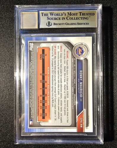2019 Bowman Chrome Prospect Autographs Ronny Mauricio Auto BGS Gem Mint 9.5 - Picture 2 of 2