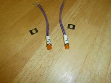 Lot/2 Amber 28 Volt Indicator Panel Light/Lamp, Wire Leads,NOS