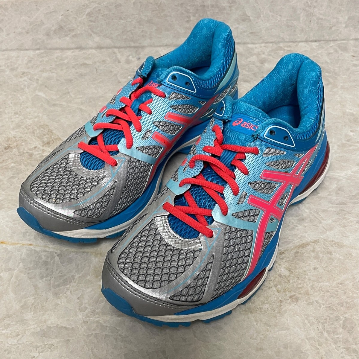 Asics Gel Cumulus 17 Sneakers Womens Blue Silver Coral Lace Up