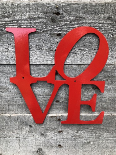 X-large 16” LOVE cnc metal cut sign art or wall decor with powder coat finish. - Picture 5 of 6