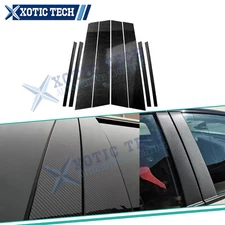 8PCS Pre-cut Carbon Fiber Black Window Pillar Trim Sticker Decal For Toyota RAV4
