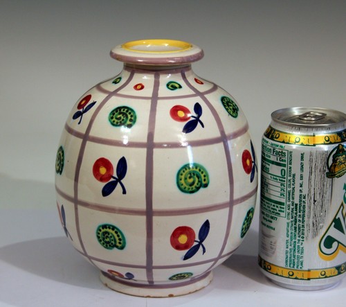 Emilio Polci Italian Pottery Flower Snail Grid Figure Raymor Vintage Vase - Picture 10 of 12