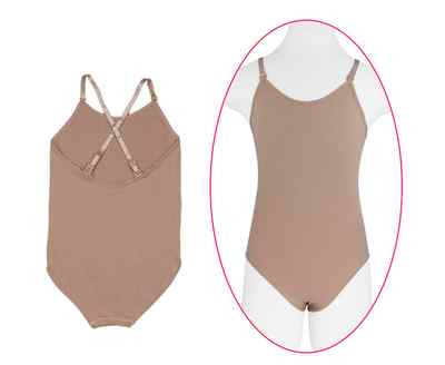 Seamless Nude Flesh Performance Dance Underwear Leotard w/t adj clear straps