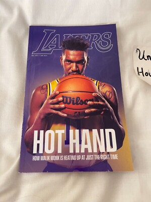 Los Angeles Lakers Malik Monk Dec 21/Jan 22 NBA Basketball Program , new