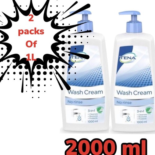 TENA Wash Cream 1L Or 1000ml 2 Bottles Tena Cream No Rinse Body Wash eBay