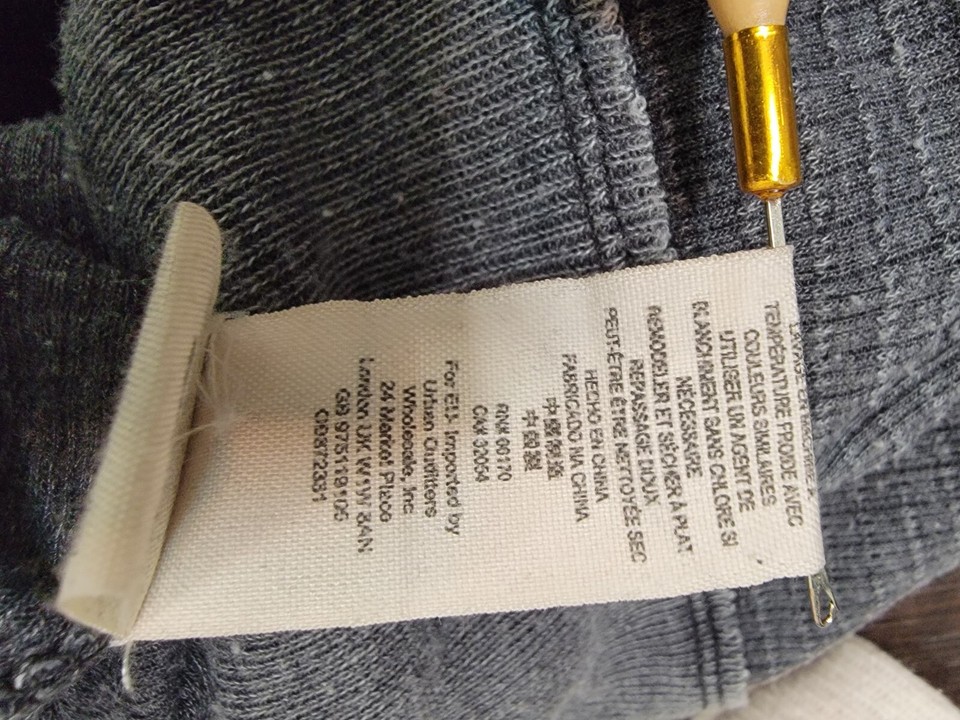 Free People Willow Thermal Top Sz L Waffle Knit Oversized Relax Gray