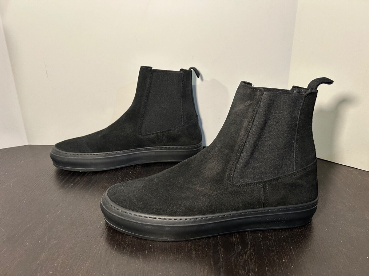 Ted Baker Stefens Polished Suede Chelsea Boots Hybrid Black 