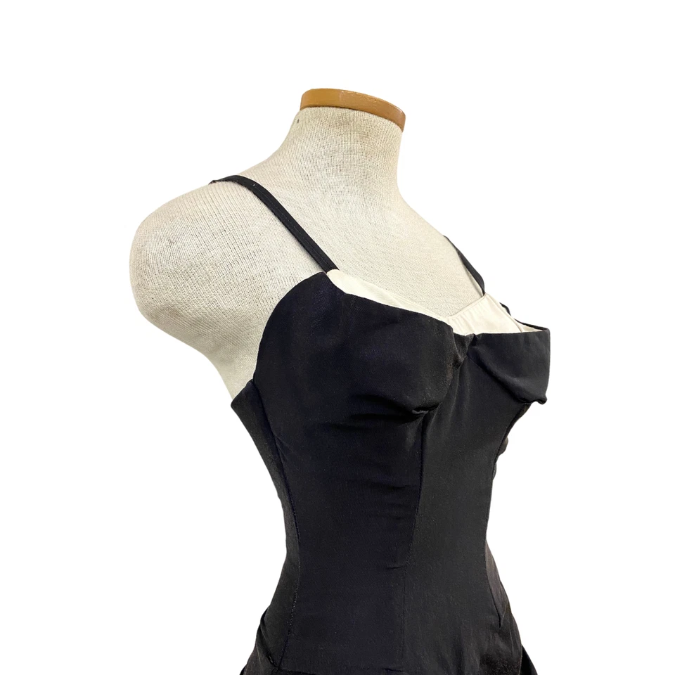 Costume da bagno vintage anni 50 Rose Marie Reid Old Hollywood nero bianco iconico smoking - Immagine 3 di 4