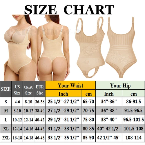 Women Full Body Shaper Compression Tummy Control Shapewear Thong Bodysuit Girdle - Picture 21 of 24