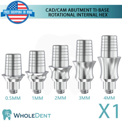 X1 Ti-Base CAD/CAM Rotational Abutment Titanium Dental Int Hex System 2.42mm