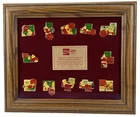 Vintage Framed 1984 Los Angeles Olympics Coca-Cola Santa Collectors Pin Set.