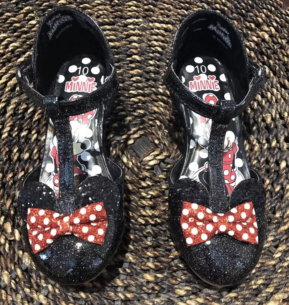 Disney Minnie Mouse Toddler Girl Dress Heel Pump Shoes 10 Black